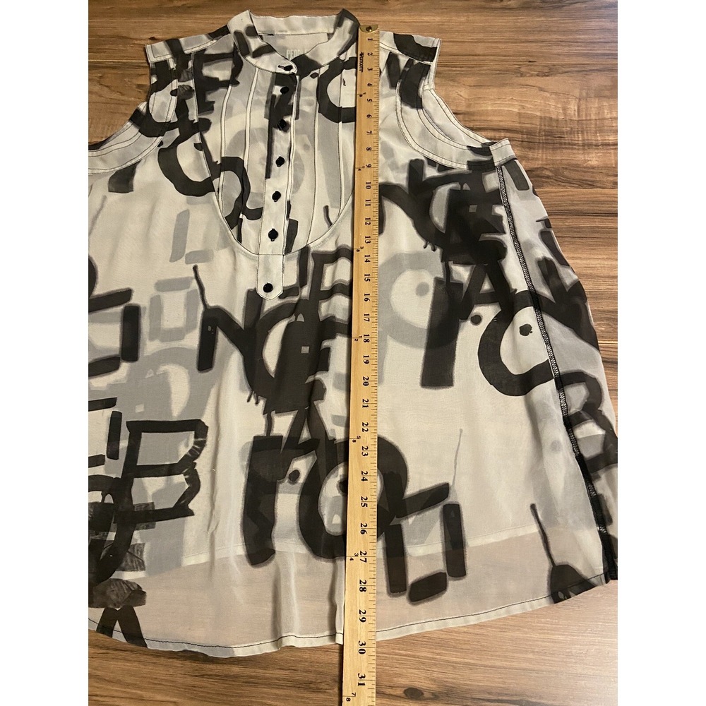 Peoples Liberation Women's Large Blouse Top Sheer Letters Spell out Artsy - Picture 14 of 15